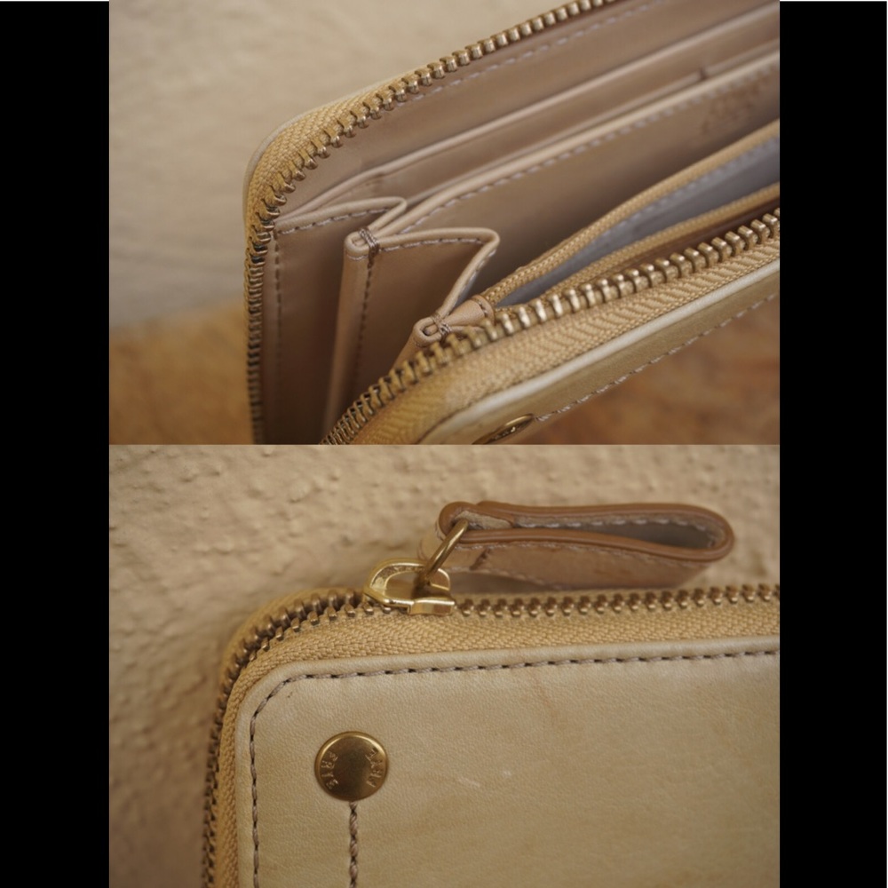 New FryeCampus Rivet Zip Leather Wallet - Picture 6 of 7